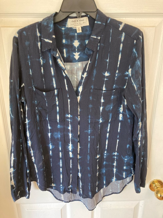 cloth & stone Tops - cloth & stone Indigo Tie-Dye Button Down Shirt